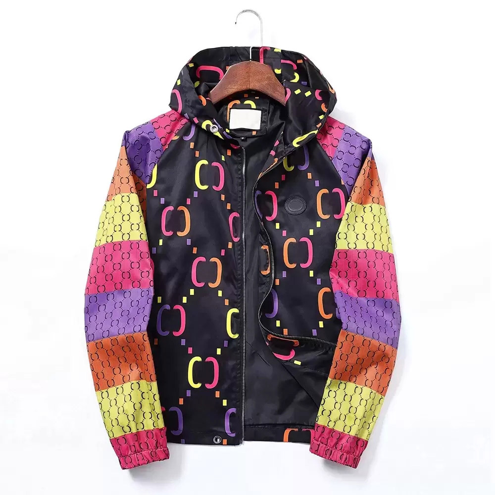 Veste pour hommes de designer Fermeture à glissière à lettres rouges Sweat à capuche à manches longues Coupe-vent et imperméable à l'eau Manteau