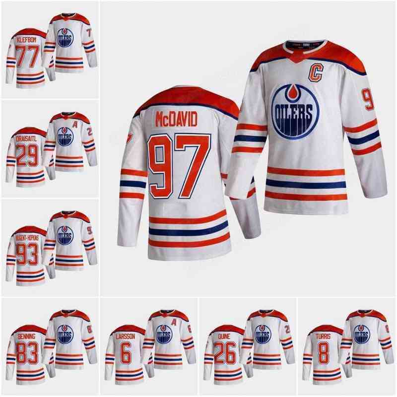 

97 Conor McDavich Edmonton Oilers hockey Jersey Kris Russell Ryan Nugent-Hopkins Leon Draisaitl Oscar Klefbom Adam Larsson Zack Kassian Ty R, As pic