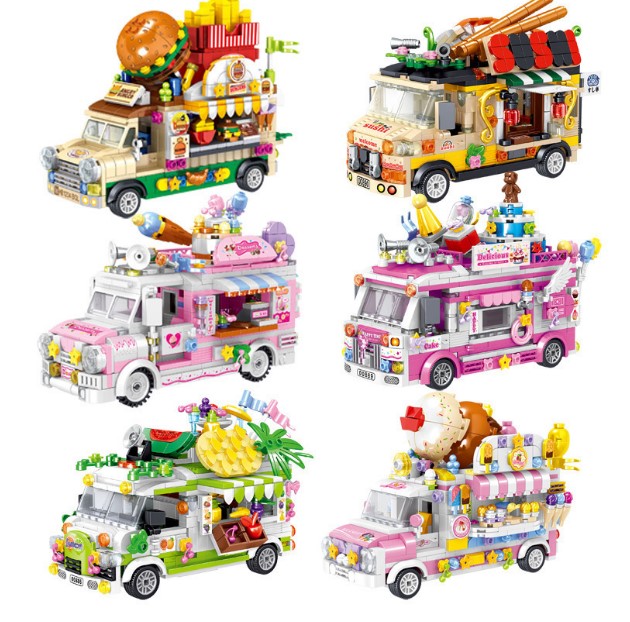 

Wholesale Lepins Block Toys Mini City Street Food Car Toy Voiture Barbie Assembling Building Bricks Cartoon Kids Girls Gifts