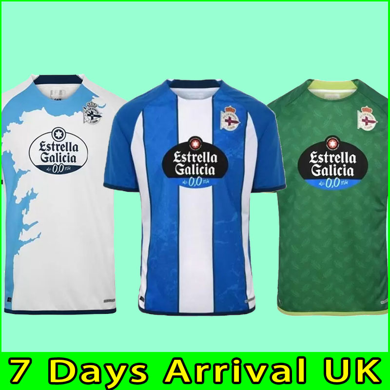 

22 23 Deportivo La Coruna Soccer Jerseys Coruna Mens ALEX B. JUERGEN QUILES DONCEL Home Blue White Away Black Football Shirt 2022 2023