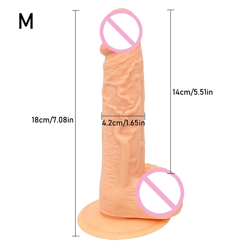 

Sex toy massager Realistic Huge Dildo Soft Skin Feeling Big Penis with Suction Cup Thick Fallus Dick Toys Women Masturbation, Brown l