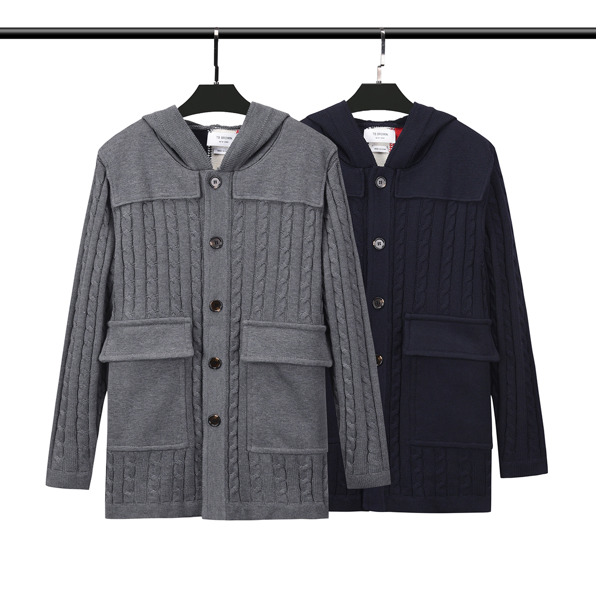 Sweat ￠ capuche de pull masculin AUTTRE NOUVEAU CARDIGAN LONGES COOTES TWISTRES STRIFS TRAIDES COR￉ANTES OUTDOOR CAS CASCH