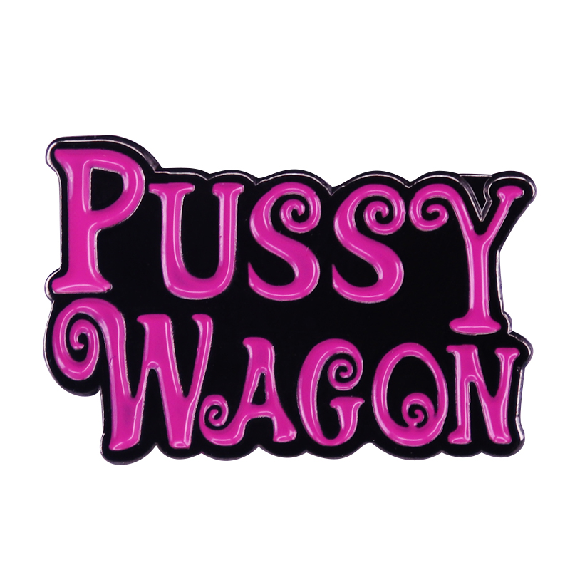 

New Rock Music Pussy Wagon Brooch Kill Bill Movie Collector Pin Quentin Tarantino Pink Feminist Film Sassy Accessory, As picture