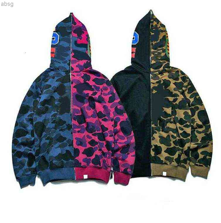 Winter Men's Hoodies with Shark Mouth Printed High Quality Tide Hoodie for Mens Women Designer Sweatshirts Cardigan Sweater S-2xl 2 Colors