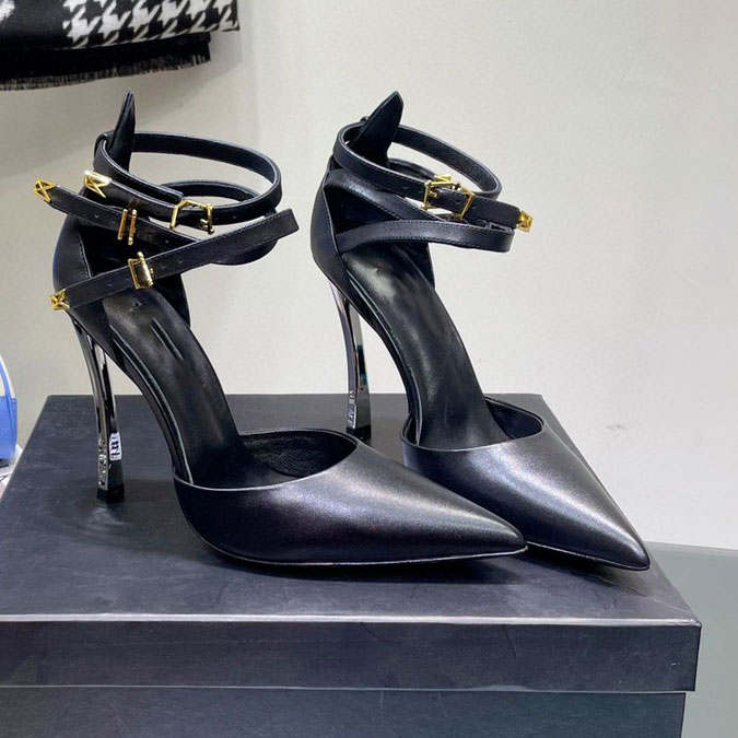 Sandales à talon aiguille de luxe pour femmes boucle chaussures simples Baotou chaussures de mariage de navettage soirée sexy d'été de qualité su