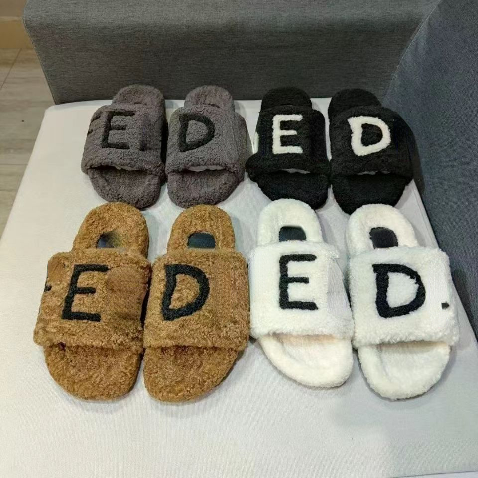 

2022 new woolen slipper OP45 women autumn winter home lamb wool flip-flops versatile outerwear warm loafers, Mode other model contact with us