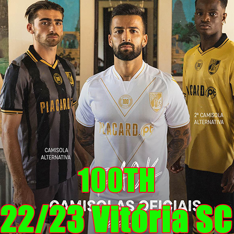 

22/23 Vitoria Guimaraes SC 100th soccer jerseys 2022 2023 Anderson Silva Andre Maga Abdul Mumin Tomas Handel Andre Almeida Centenary camiseta football shirt Tiago, Jimaliangsi 22-23 home