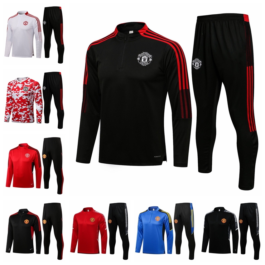

22/23 New Manchesters United Half Zipper Jacket Tracksuits Training Suit Jogging Set Football Soccer Jerseys Kit Chandal Survetement Maillots De Foot HX03