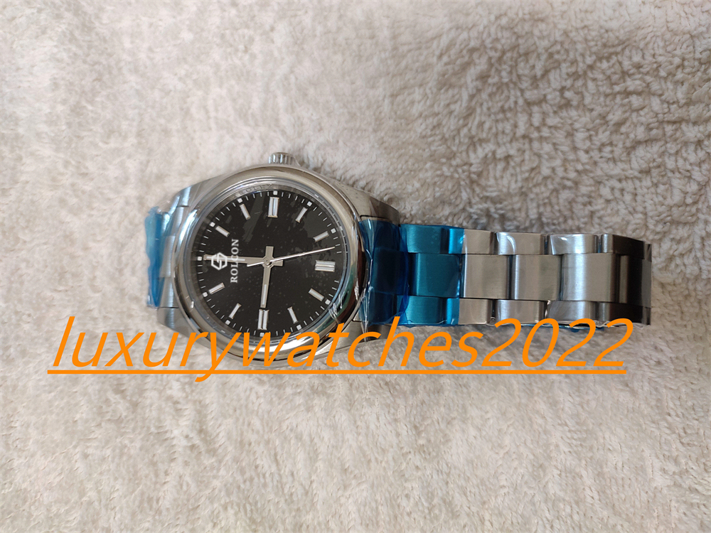 

MP Factory Mens Watch 36mm Automatic Movement Mechanical Perpetual 124300 Stainless Steel Black Dial Complete Set Classic Sapphire Glass Wristwatch