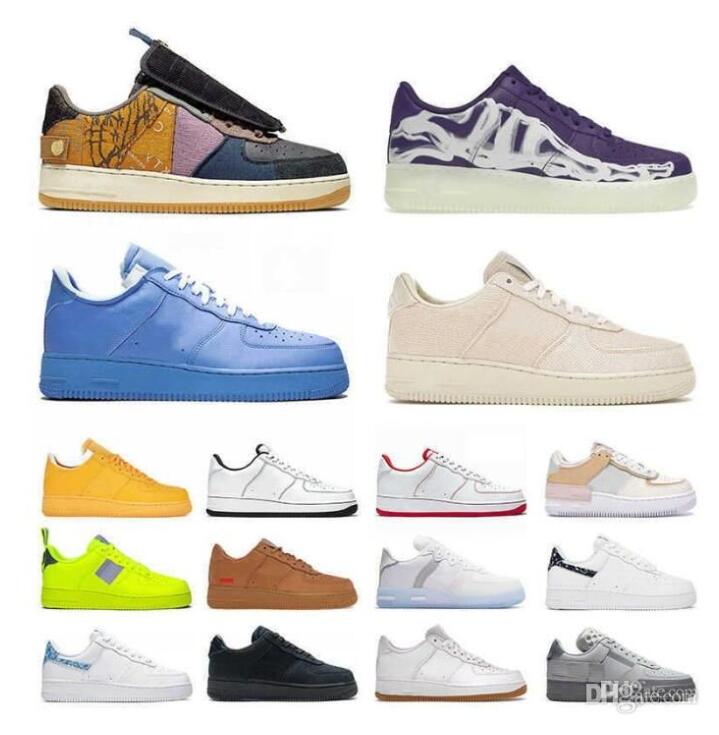 

classic Airforces 1 Designer casual shoes For Mens Womens Paisley Black Cactus Jack Air Beige Force White Gum Mca Utility Volt Triple Black, 28