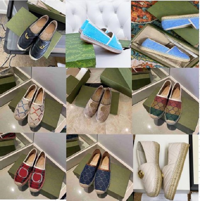 

X69 2022 NEW Women jacquard espadrille Designer Flat Shoes Leather Espadrilles Loafers Canvas Fashion Lady Girls White Calfskin Casual Shoes WIth logo size 35-41, Only box(no shoes)