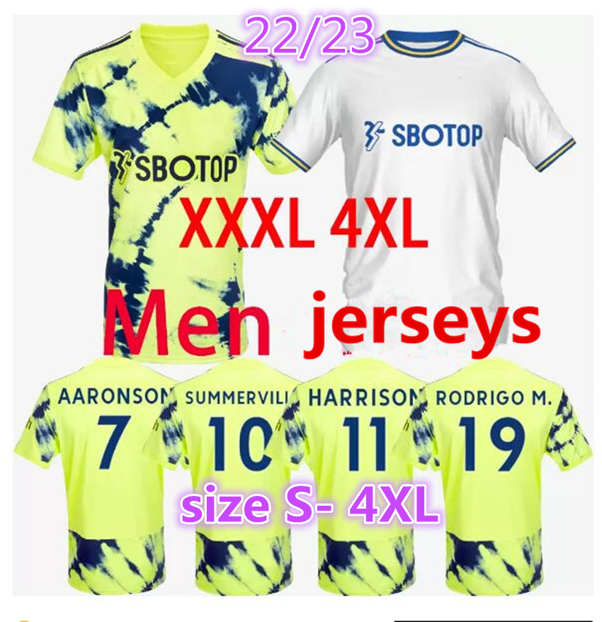 

XXXL 4XL Big 22 23 Men Soccer jersey Leeds AARONSON SINISTERRA ADAMS KRISTENSEN ROCA BAMFORD HARRISON 2022 2023 football shirt United uniforms utd third