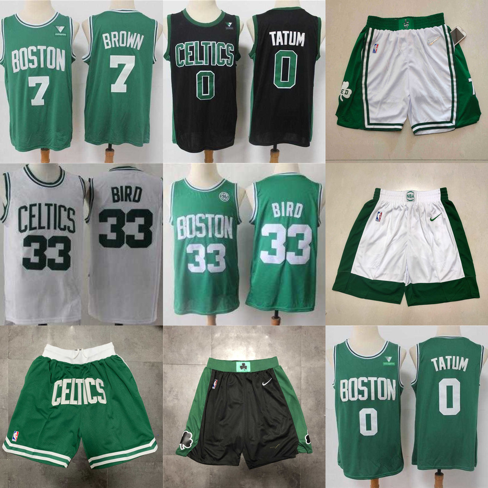 

Basketball Jersey Boston''Celtics''MEN Throwback Jersey Larry 33 Bird Jayson 0 Tatum Jaylen 7 Brown Basketball Shorts green black, Color