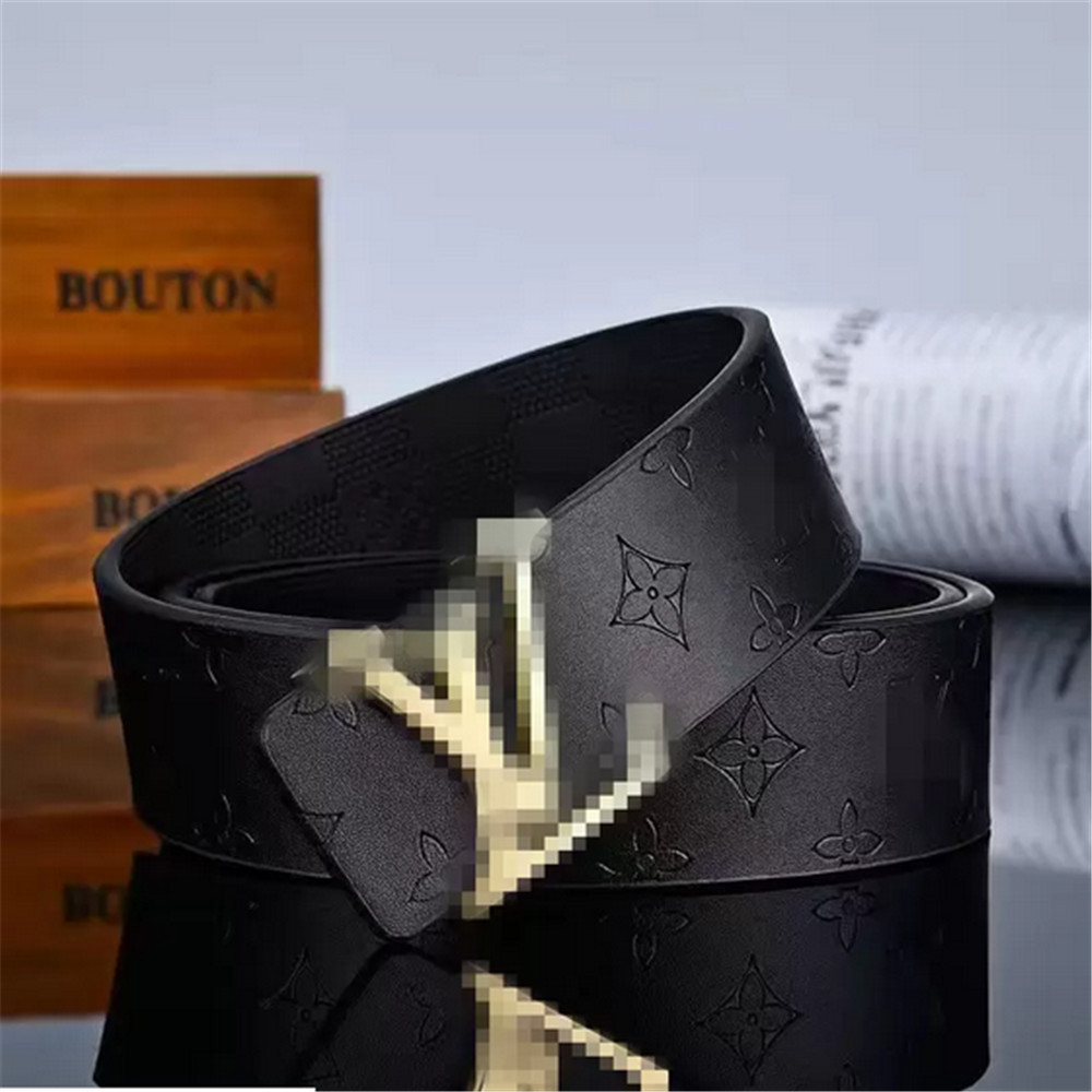 

2022Genuine Leather Belt Men Width 4.0cm Fashion Designer Belts Mens Black Buckle Letter Waistband Cintura Ceintures Belt For Women, Red