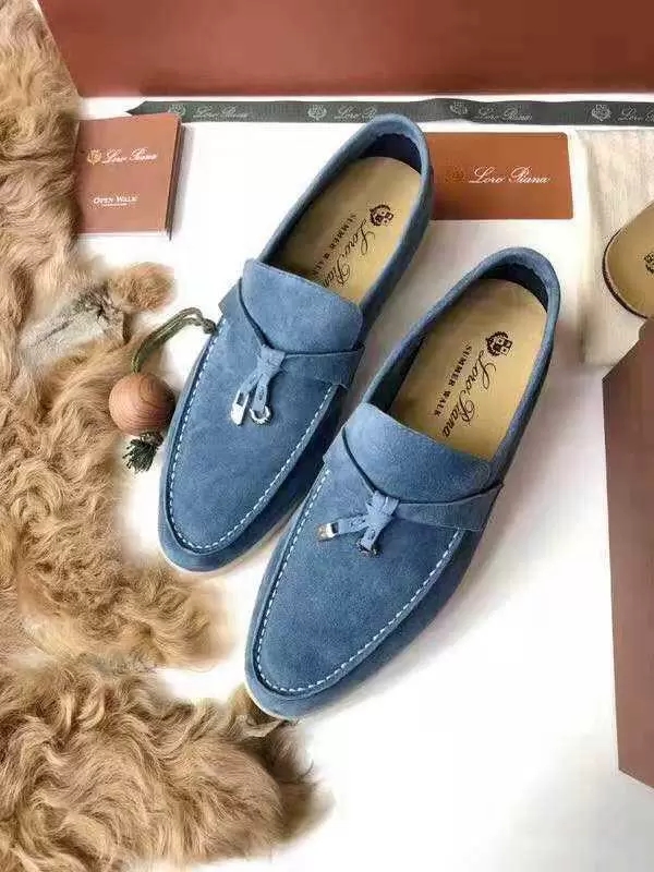 

LORO PIANA Nice Velvety Leather British Style Dress Shoes Versatile Mens Women Lock Designer Loro Walk Casual Shoe Loafers 35-46, 10