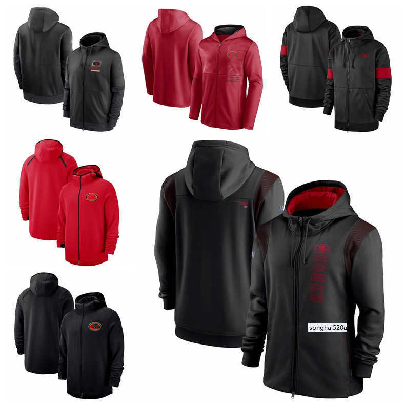 

San Francisco Men Women Youth 49er Football Sideline Team Performance Full-Zip Hoodie Black
