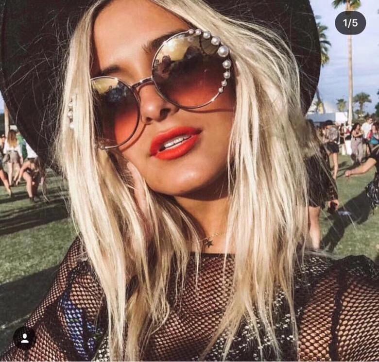 New fashion design sunglasses 0295S round metal frame inlaid with pearls top quality popular avant-garde style uv400 protective glasses WITH