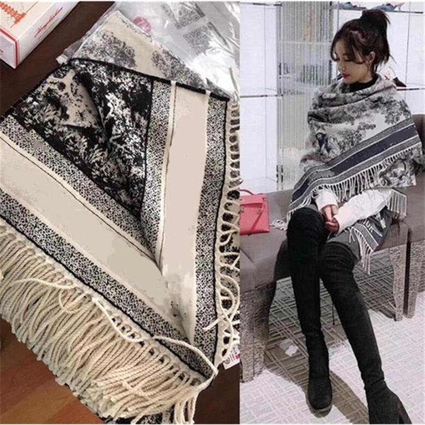 D MAISON designer FIERCE Toile de Jouy shawl wool luxury scarfs designers winter ladies mens womens cashmere scarf xwl220S