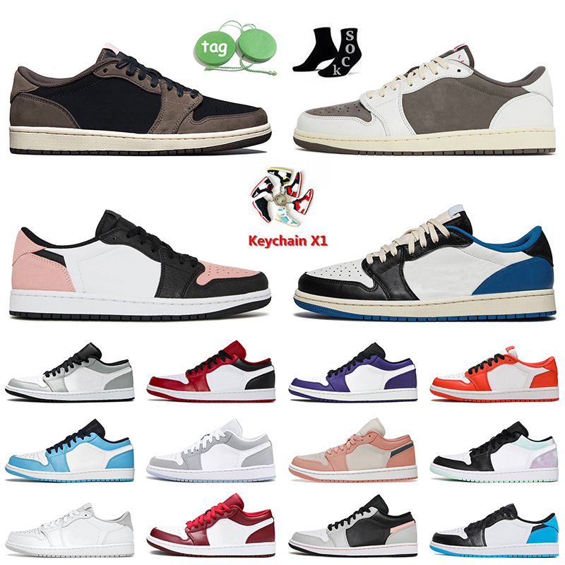 

Golf shoe Top Fashion Jumpman 1 Low Basketball Shoes Reverse Mocha 1s Lows Fragment Bleached Coral UNC Light Smoke Grey Starfish Women Mens Trainers, A5 reverse mocha 36-46