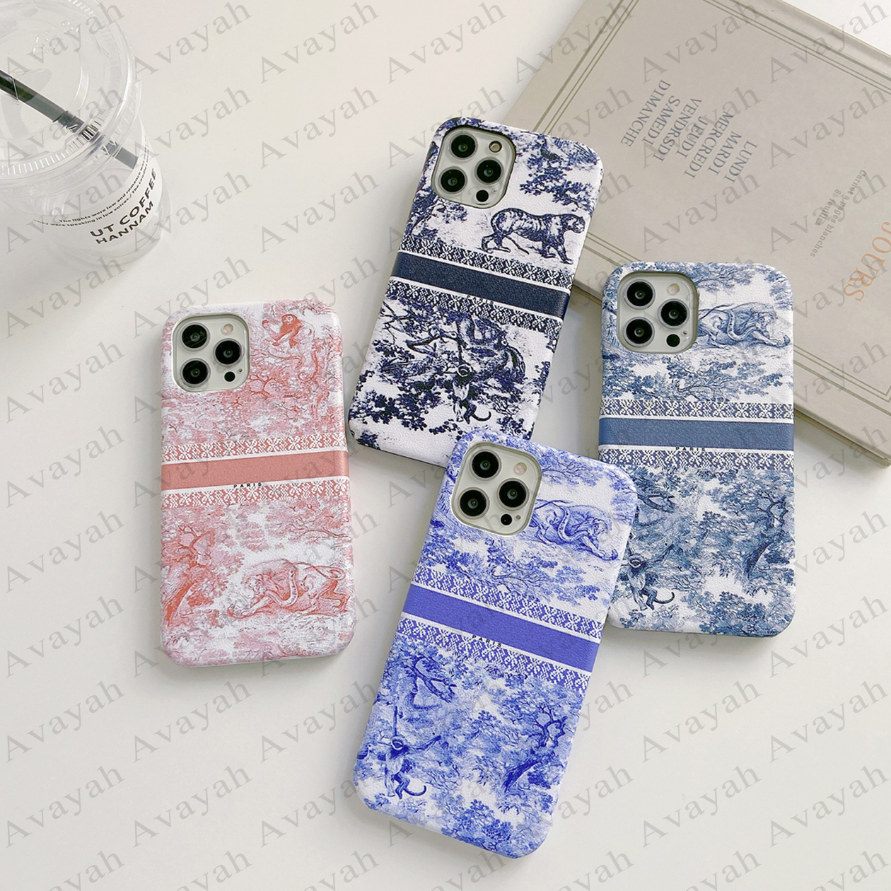 

Luxury Book Tote Phone Cases for iPhone 14 14pro 14plus 13 Mini 13pro 12 12pro 11 Pro Max X Xs Max Xr 8 7 Plus Animal Fashion Print Cover Case iPhone14, #1