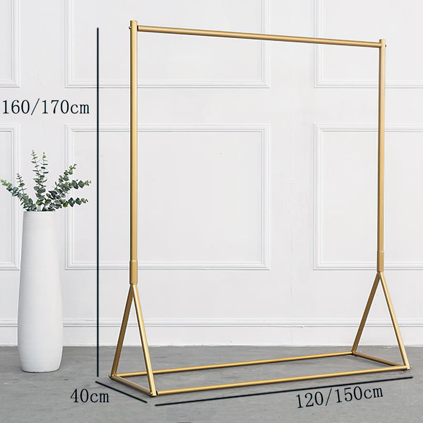

Golden Clothing Rack Display Rack Gold Clothes Rail Shelf Floor-standing F0822