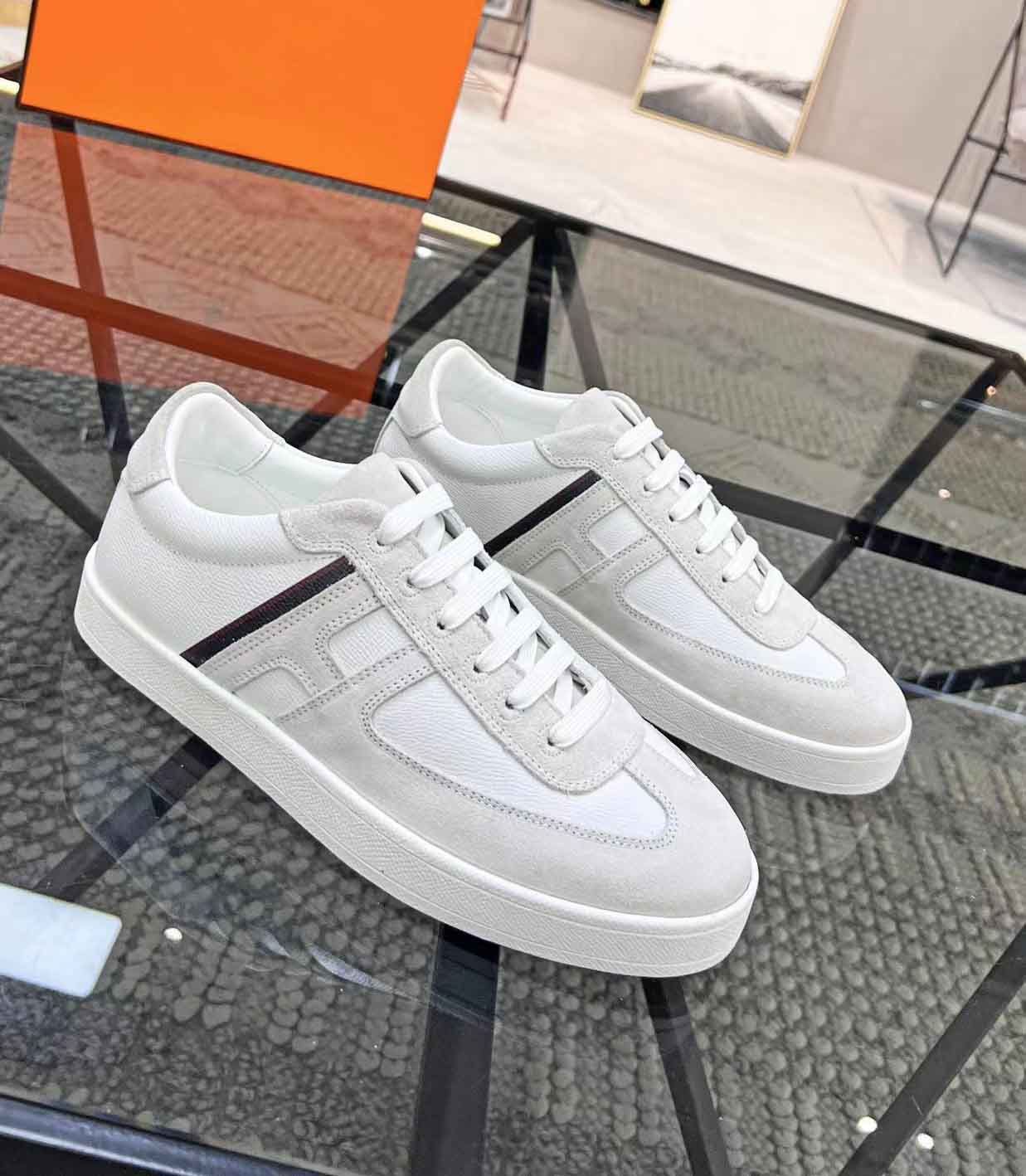 

Promotion -- Men Boomerang Sneaker Shoes Calfskin Leather Rubber Sole Sports Luxury Designer Chunky Skateboard Walking Wholesale Trainers eu38-46, 10