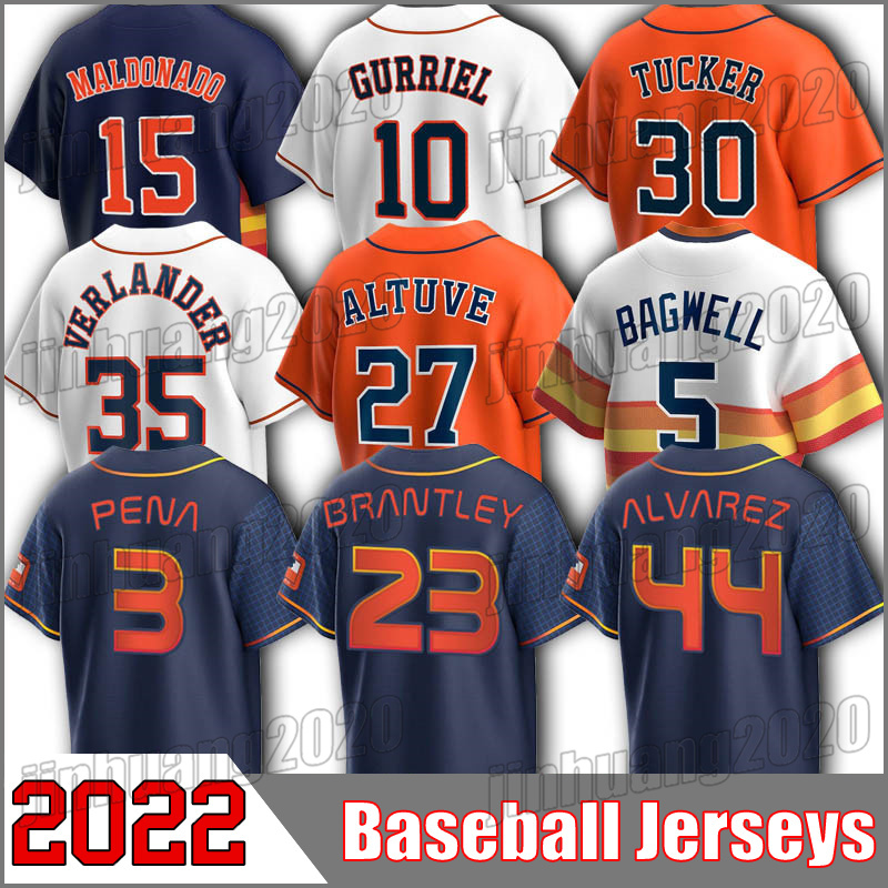 

Houston 27 Jose Altuve baseball jersey 2 Alex Bregman 44 Yordan Alvarez Trey Mancini jerseys Kyle Tucker Jeremy Pena Christian Vazquez Michael Brantley Jake Meyers, Man custom jersey (tkr)
