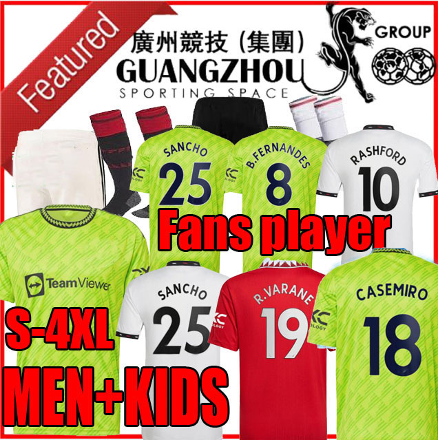 

22 23 CASEMIRO MARTINEZ ERIKSEN soccer jersey RASHFORD 2023 football shirt MancHEstErS MANS UTDS SANCHO B. FERNANDES GREENWOOD men kids kit set VARANE FRED uniforms, 22/23 home 2