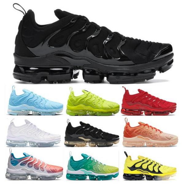 

Vapores Maxes Tn Plus Men Women Running Shoes Triple Black University Blue Citrus Tennis Ball Trainers