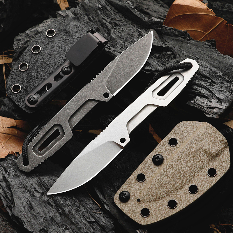 

New Outdoor Survival Straight Knife N690 Blade Full Tang Steel Handle Camping Tactical Knives