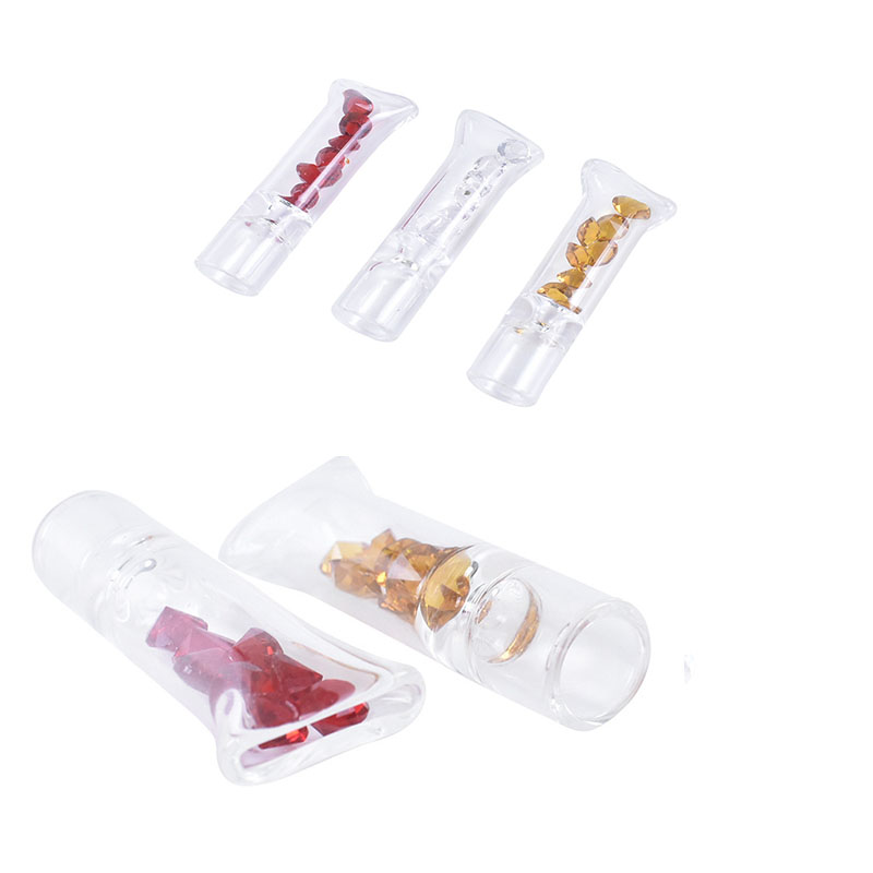 

Colorful mini Glass Cigarette Filter Pipes Diamond One Hitter smoking Tobacco Pipe for Rolling Paper