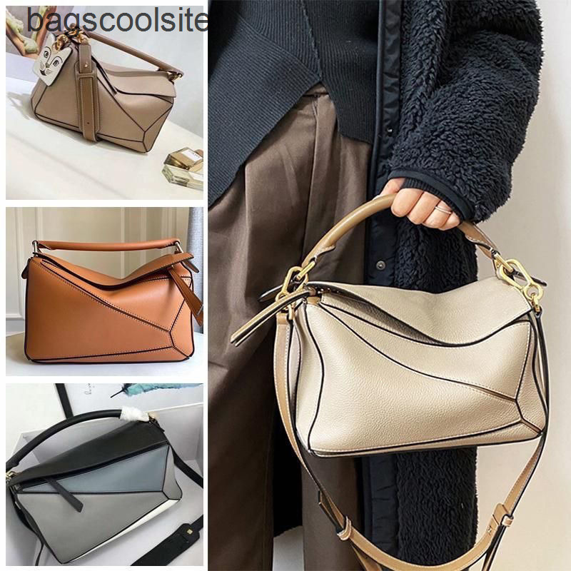

Puzzles Loews Bags Designer Lattice Bag Women's Leather Handbag One Shoulder Pillow, Blue