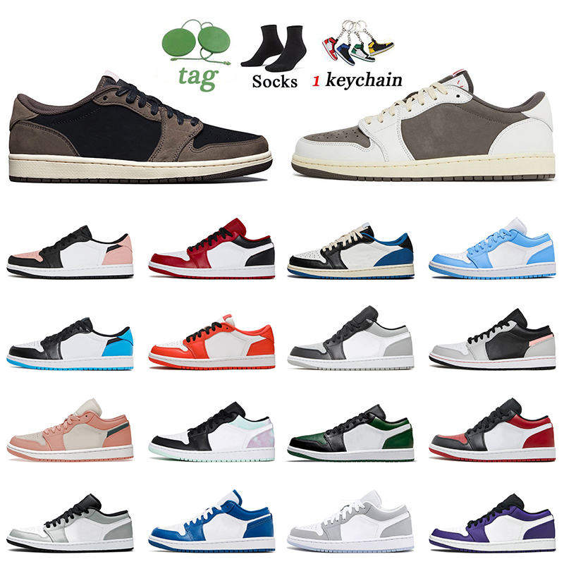 

Jumpman 1 Low Basketball Shoes 2022 Fashion 1s Lows Reverse Mocha Fragment Bleached Coral UNC Green Bred Toe Wolf Grey Women Mens Trainers Sneakers, A5 reverse mocha 36-46