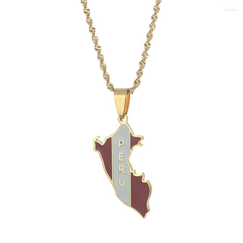 

Pendant Necklaces Stainless Steel Peru Map Flag Peruvian JewelryPendant