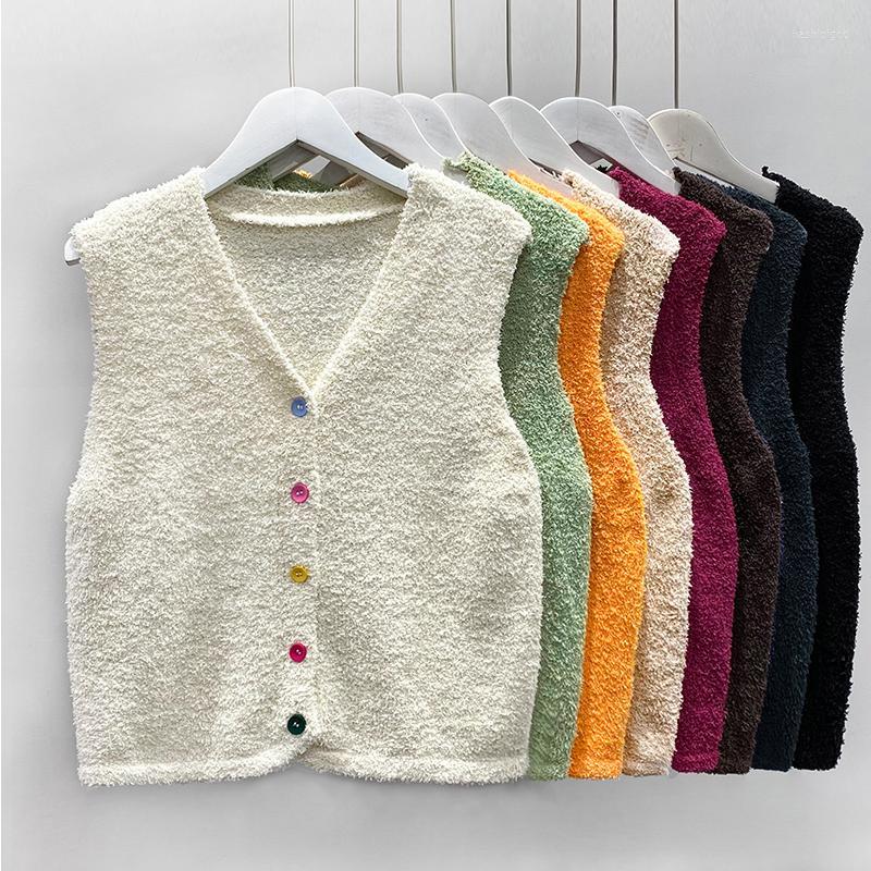 Femmes tricots t-shirts Cardigans vêtements d'extérieur femmes pull gilet femmes hauts tricoté femme tricot sans manches haut couleur unie tendan