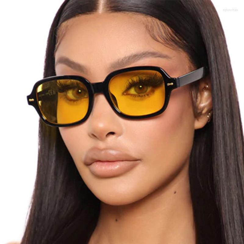 

Sunglasses Yellow Lens Small Square Women Travel Retro Mens Glasses Anti Glare Fashion Vintage Black ShadesSunglassesSunglasses