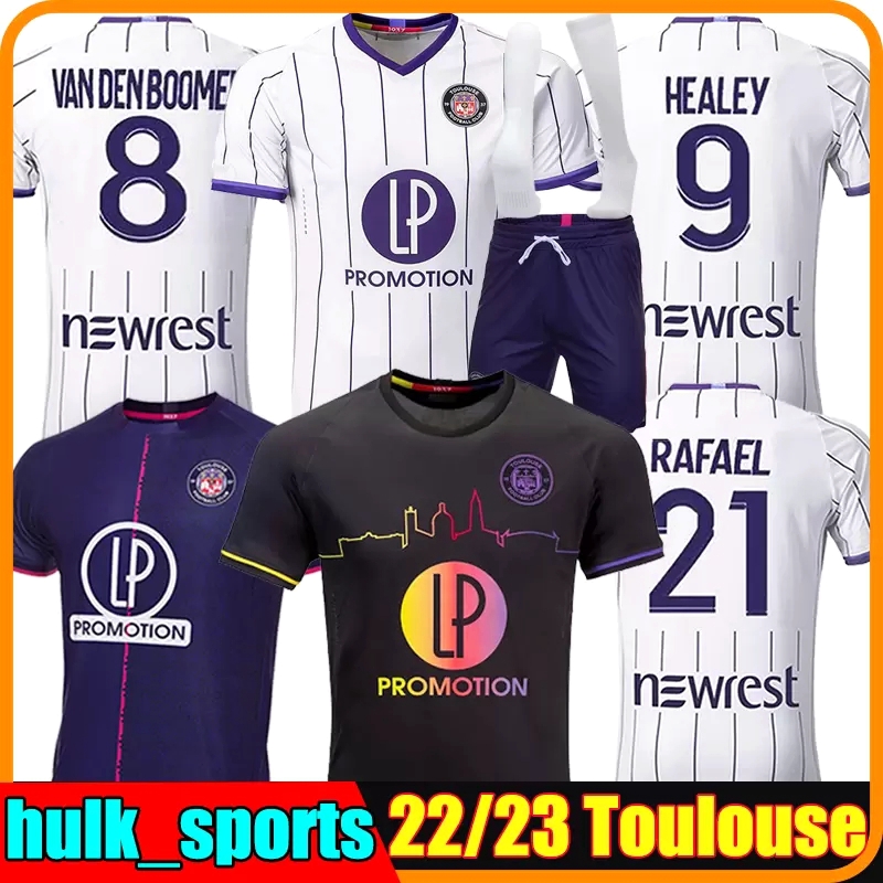 

22/23 Toulouse FC Soccer Jerseys 2022 2023 Maillot de Foot Home Away Healey Dejaegere Ado Spierings Diakite Costa Sanna Rafael hommes Kits Sock Full Football Shirts, 22-23 away