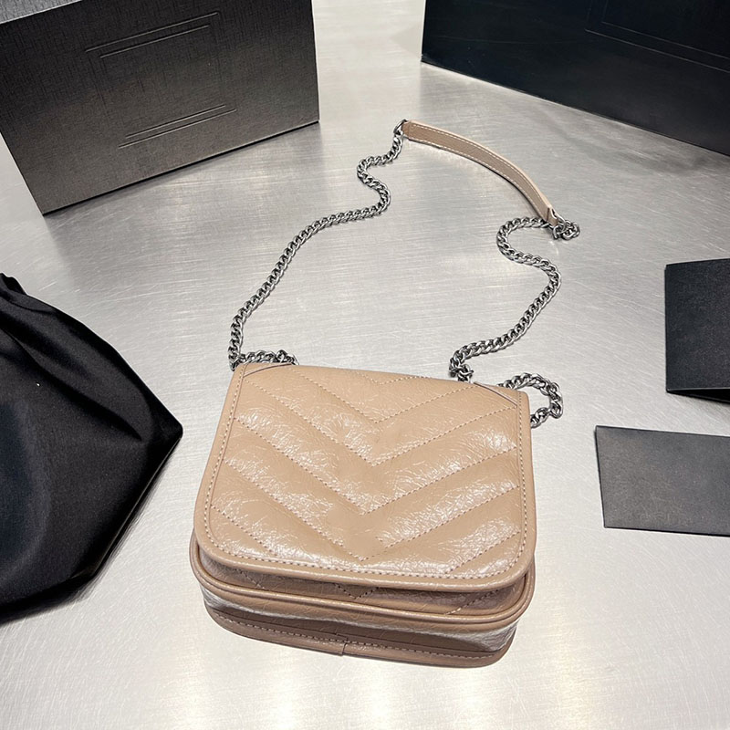 

22A Womens Niki Messenger Bags With Silver Metal Chain Crossbody Shoulder Designer Handbags 24X15CM, Box