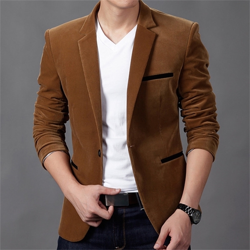 Automne Velours Robe De Mariée Manteau Hommes Blazer Veste De Mode Costume Décontracté VesteStage DJ Hommes D'affaires Blazers Costume Homme 2208