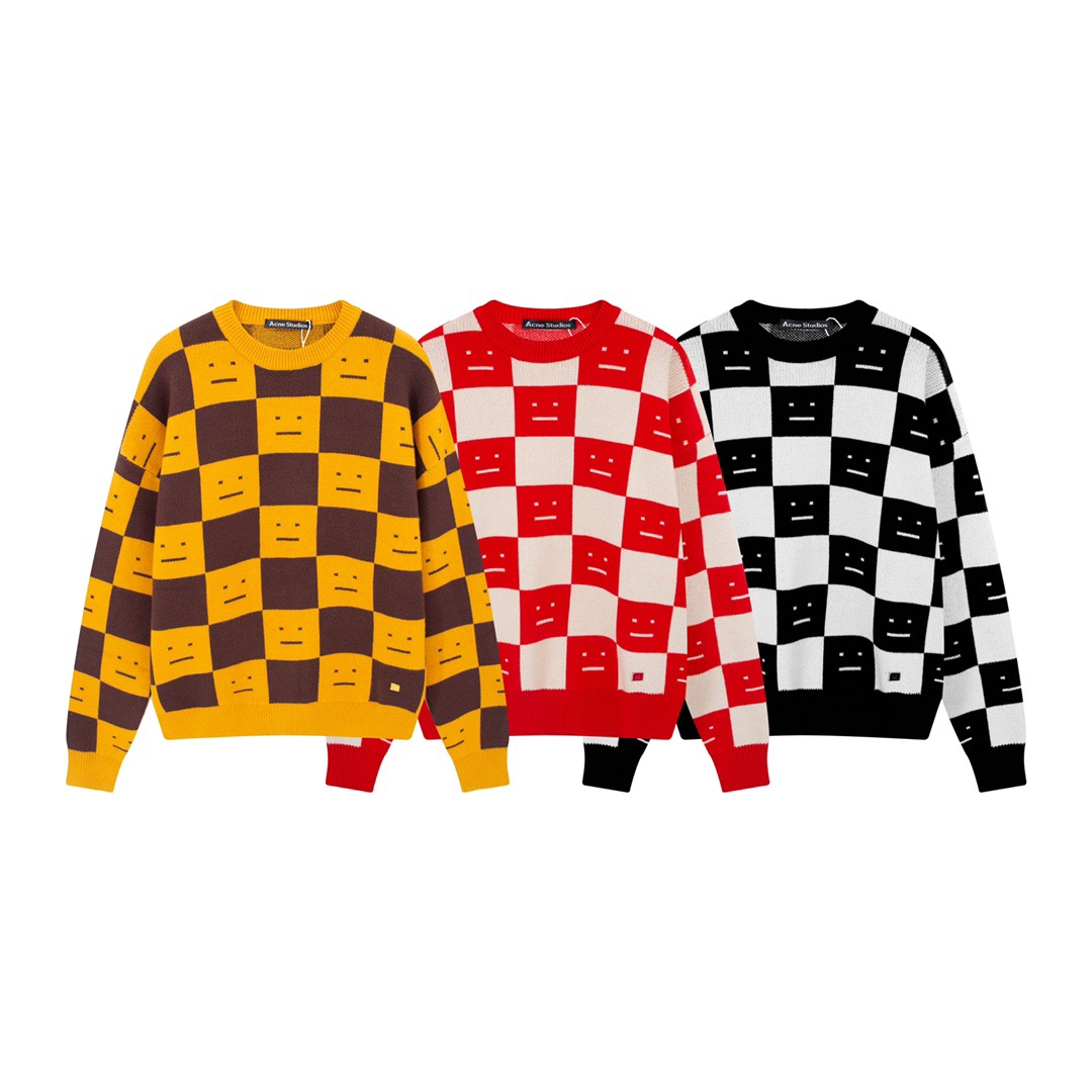Nouveau pull tricoté lettre jacquard AOP en automne / hiver 2022acquard machine à tricoter e Custom jnlarged détail ras du cou coton 4d2s71