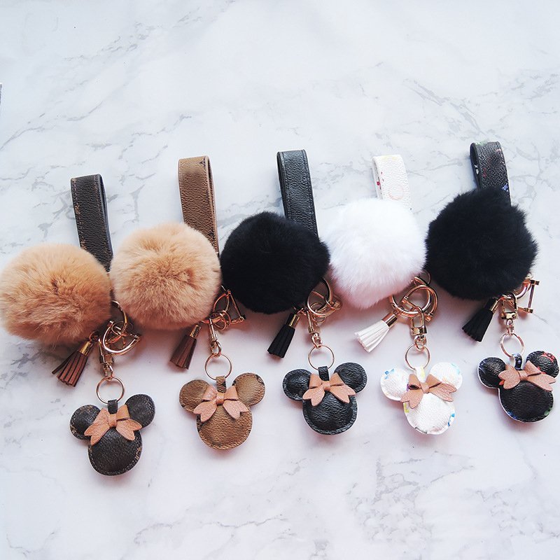 

Mouse Design Car Keychain Favor Flower Bag Pendant Charm Keyring Holder Animal Key Chain