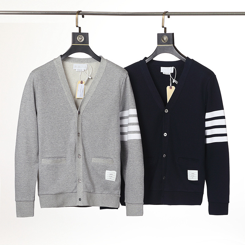 

Men's Hoodie Sweater New Korean Classic Yarn Yarn Cotton V-Neck Cardigan Striped Long Sleeve Solid Color Women's Casual Couple Jacket #S-XXXL, Blue
