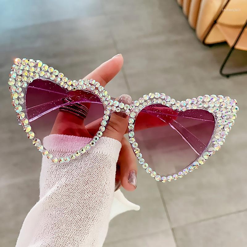 

Sunglasses Sexy Women Heart Diamond 2022 Oversized Shiny Tassel Rhinestones Sun Glasses Fashion Female Colorful Party EyewearSunglasses