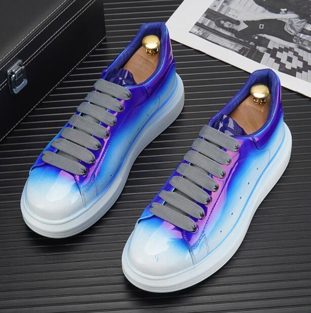 

Fashion Classic Men trend colorful Casual Shoes platform sneakers Breathable Top Designer increase Bright side Loafers flat heel Lace-Up party Travel Shoes MM2216, Clear