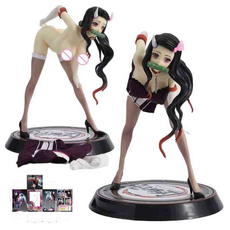 

23cm Demon Slayer Anime Figure Kamado Nezuko Sexy Girl Action Figure Kimetsu No Yaiba Mitsuri Naked Figurine Model Doll Toys T220819, 23cm not box