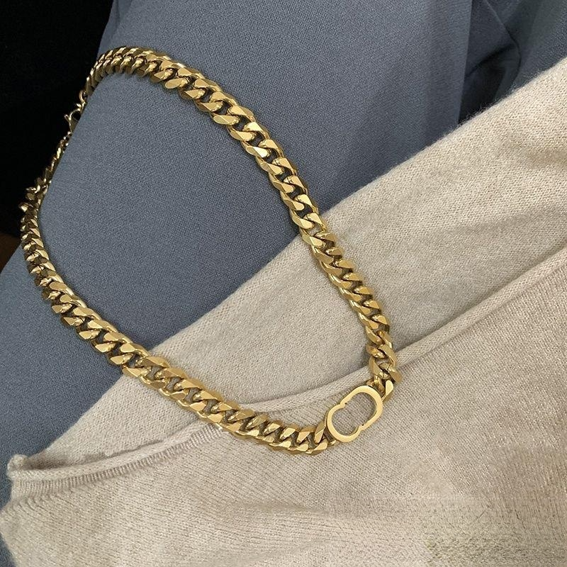 

Luxury Fashion Choker CD Necklace Designer Jewelry Wedding Diamond 18K Gold Plated Platinum Letter pendants with box