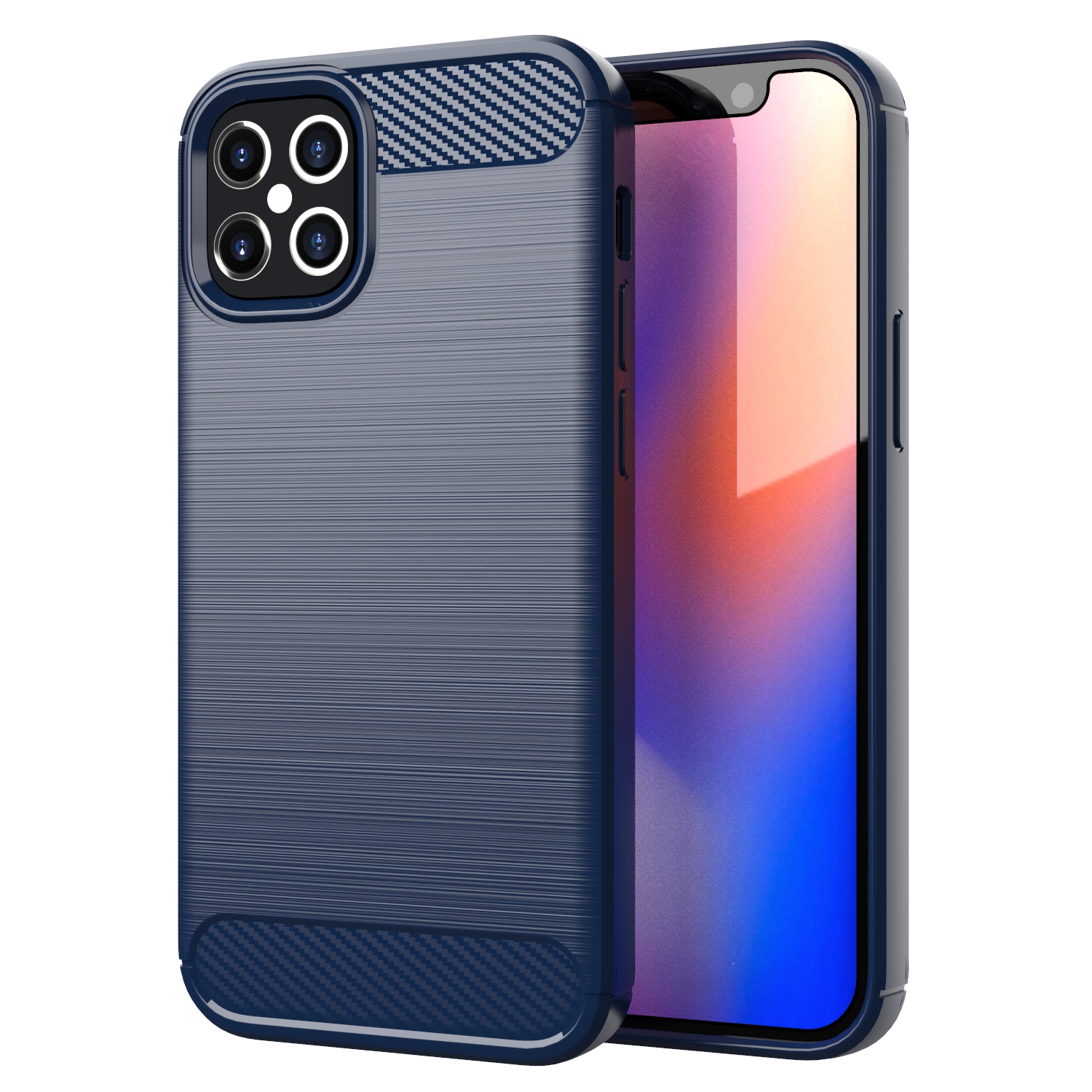 

2022 new Carbon Fiber Soft Tpu Hot Selling Wholesale Mobile Cover Cases Drop the shell For Iphone 11 12 13 14 Mini Pro Max Phone Case, Blue