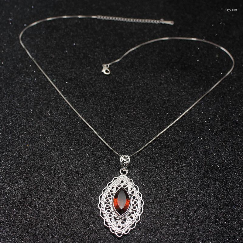 

Pendant Necklaces Hermosa Precious Shiny HoneyTopaz Silver Color For Women Charms Chain Necklace 20 InchPendant