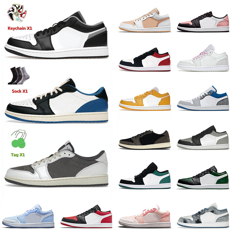 

Top Fashion Og Mens Women Basketball Shoes 1 1s Low Jumpman Black White Retro Trainers Sneakers, A55 reverse black toe 36-45