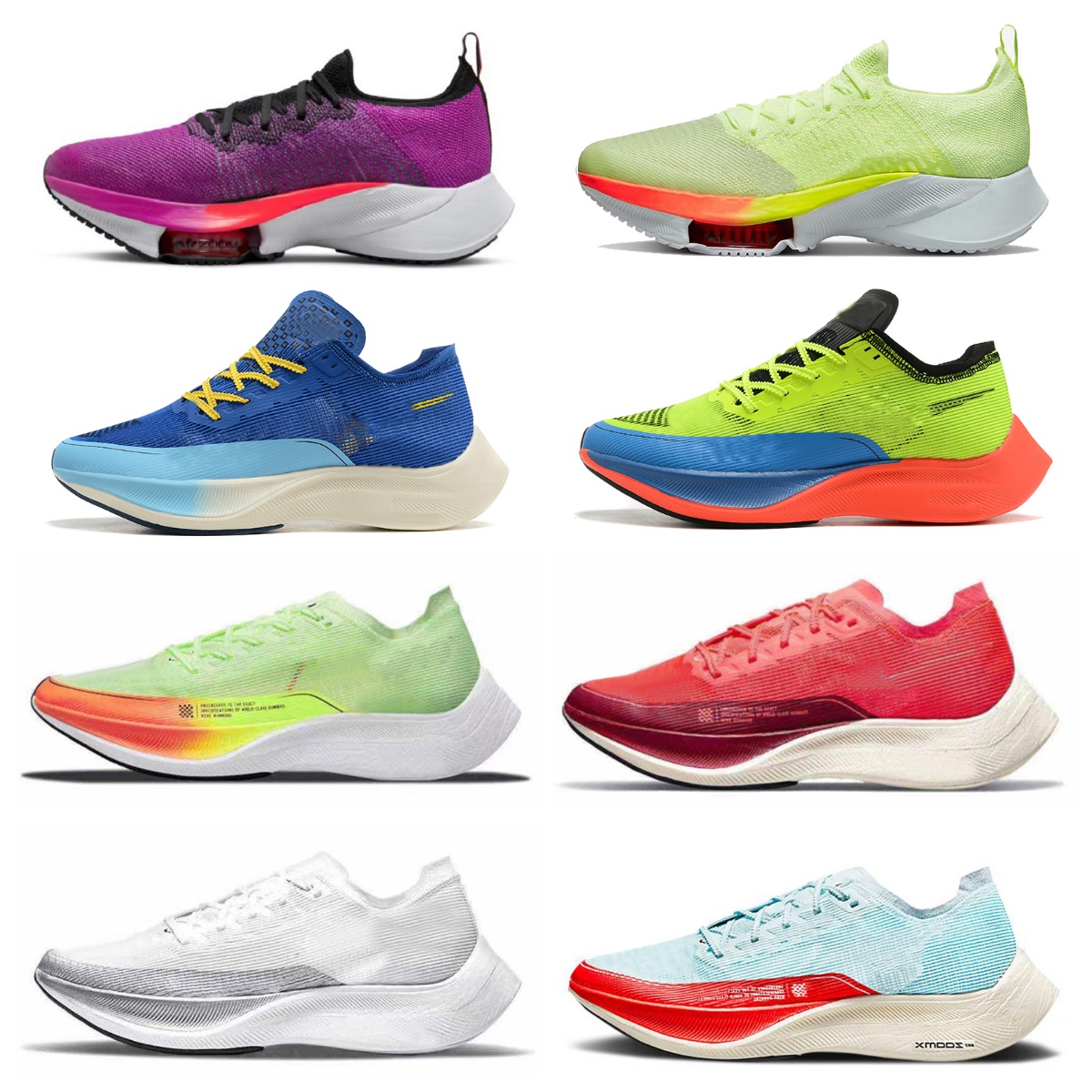 

NEW Zoomx Vaporfly Next% Casual Shoes metallic gold coin Volt Dark Smoke Grey Tempo Fly knit Hyper Violet Crimson White Black Watermelon Blue Ribbon runners Sneakers, Bubble package bag